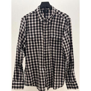 Paige Men's Black/White/Red Plaid Button-Up Shirt Medium